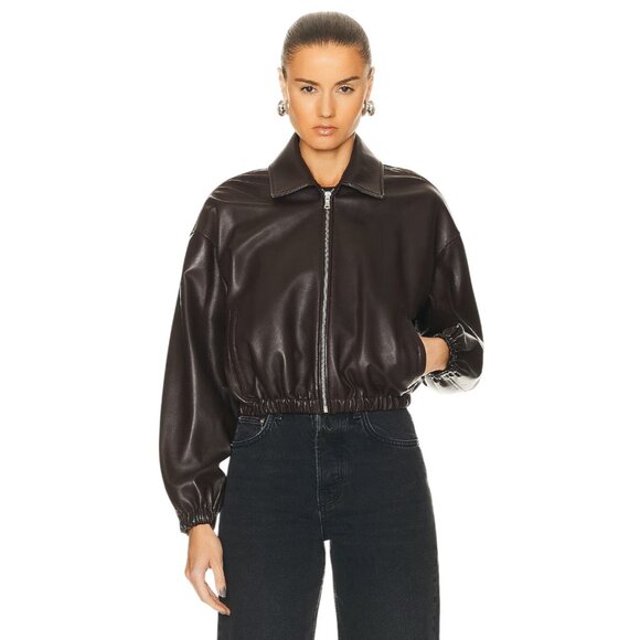 Women's Brown Leather Jacket - Picture 4 of 13